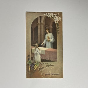 Oud Frans Vrome Beeld Jezus Christus Zegenend XX 1900 1930 Religieus Gebedskaartje Engel God Gemaakt in FRANKRIJK
