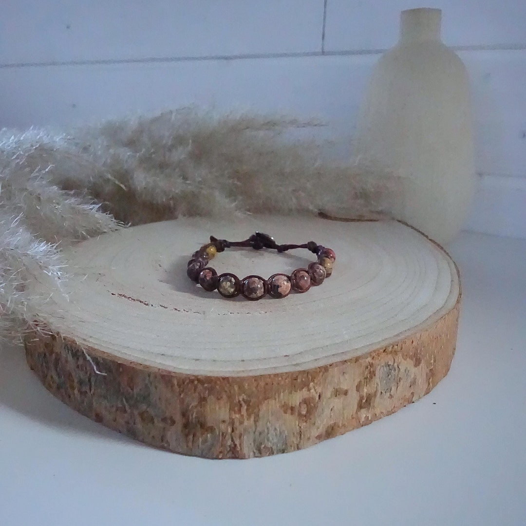 Leopard Jasper Shamballa Bracelet