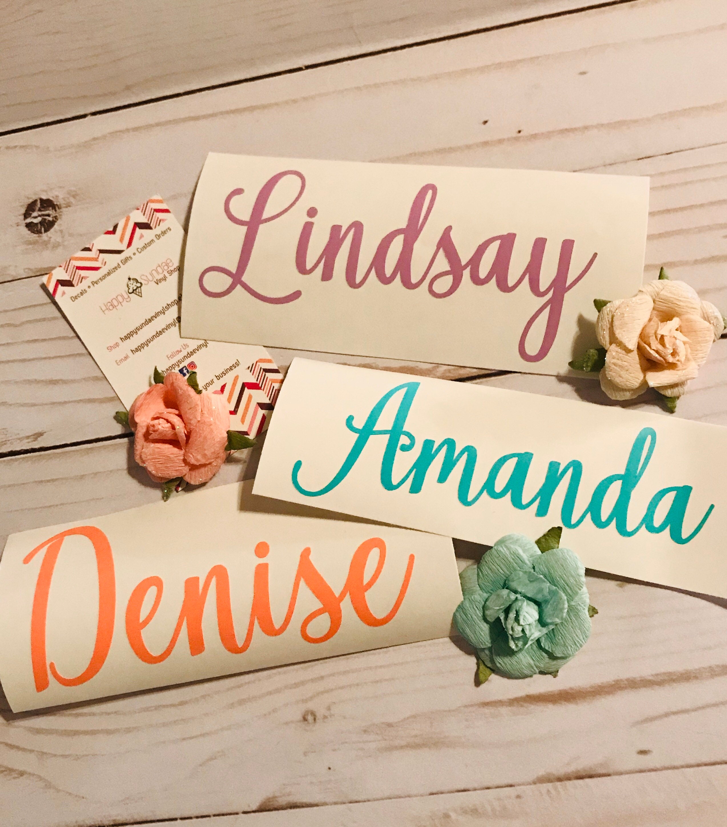 Personalized Cursive Vinyl Custom Decal Names Sticker Etsy
