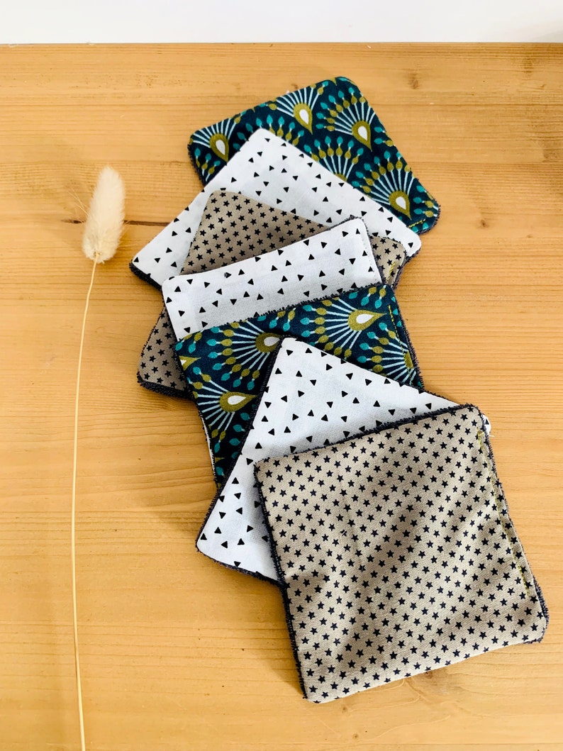 Lot De 10 Lingettes Lavables En Bambou OEKO-TEX - Pour Bébé Ou Démaquillage, Fait Main En France