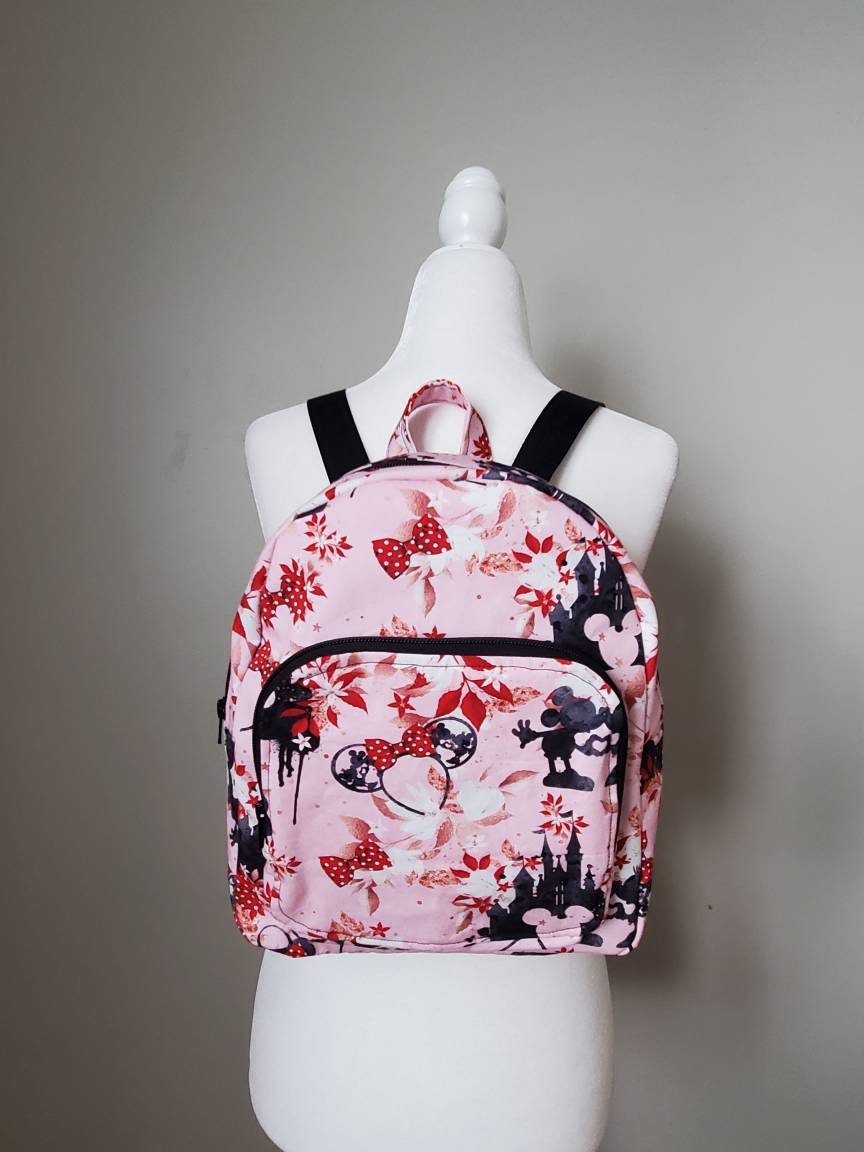 Minnie Mouse Backpack Pink Multi Pocket Bag Mini Minnie Backpack Etsy Ireland