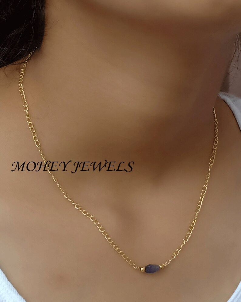 Natural Labradorite Necklace,Chain Necklace,February Birthstone Necklace,Sterling Silver Necklace,14 K Gold,Rose Gold Necklace,Gift For Her