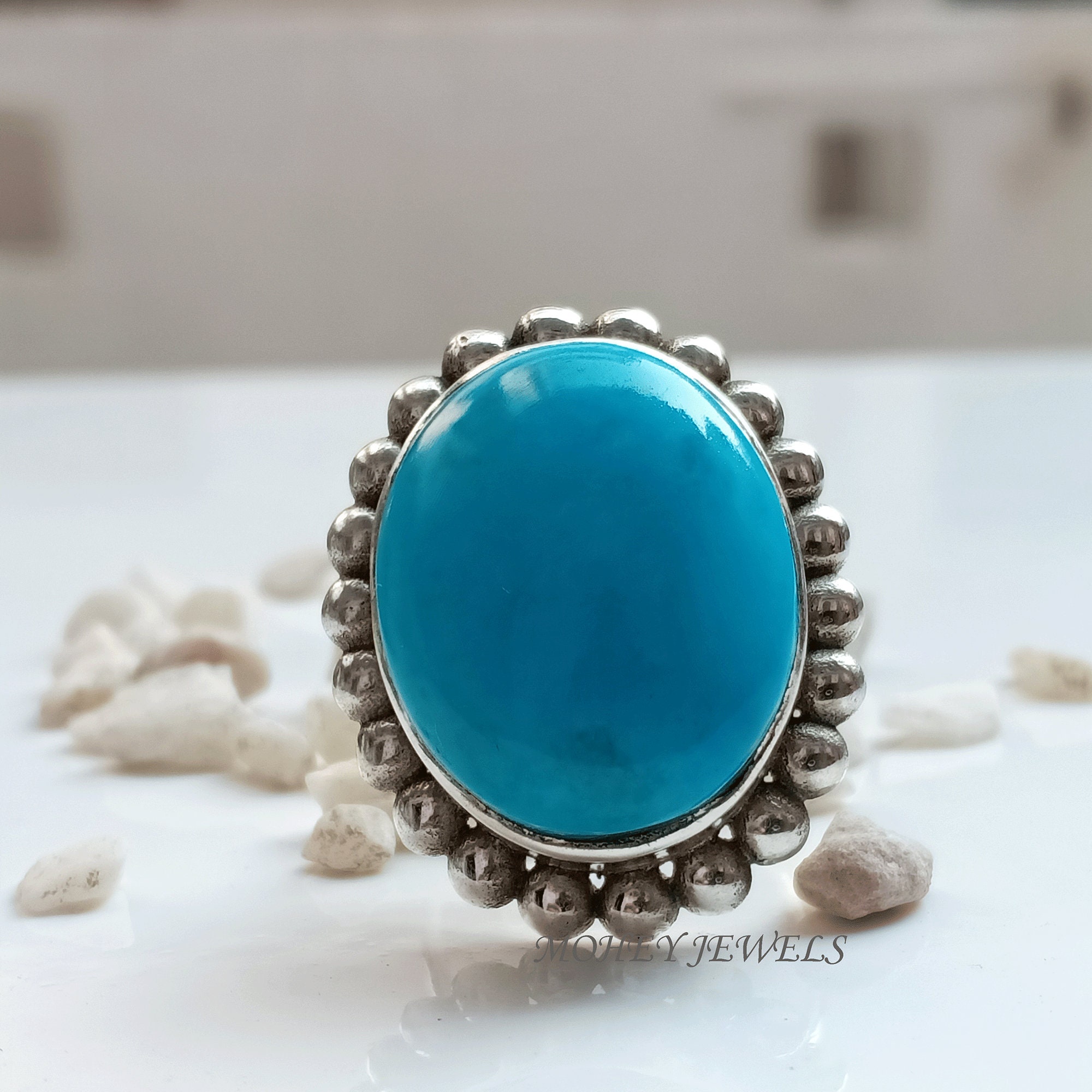 Firoza Turquoise Ring Gemstone Ring Handmade Silver | Etsy