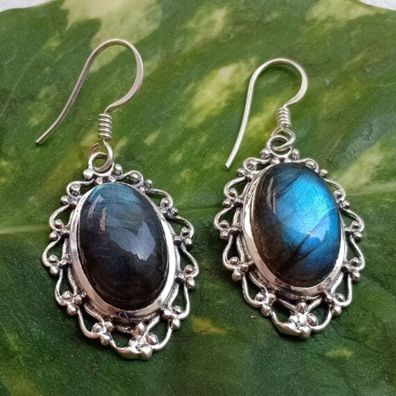 Labradorite Earring, 925 Sterling Silver Gemstone Jewelry
