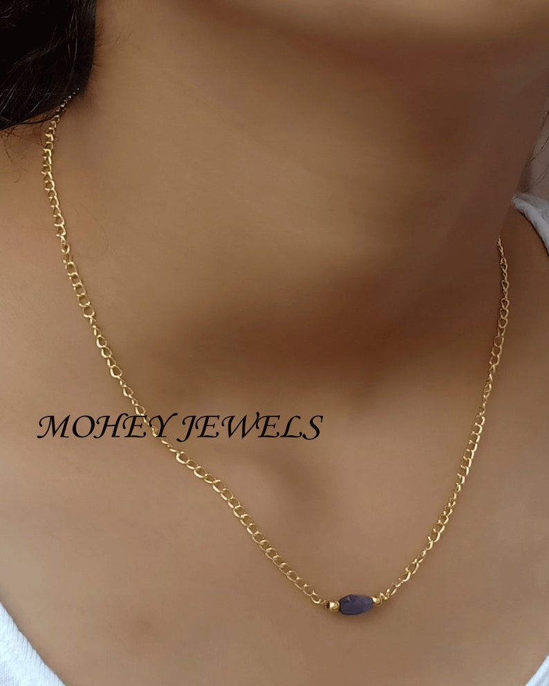 Natural Labradorite Necklace,Chain Necklace,February Birthstone Necklace,Sterling Silver Necklace,14 K Gold,Rose Gold Necklace,Gift For Her