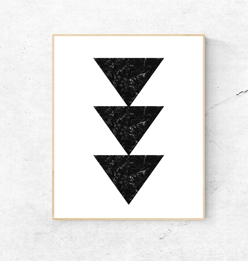 Printable black and white Triangles print,Abstract wall print,Scandinave triangles poster,Nordic poster,marble wall poster,Triangle wall art