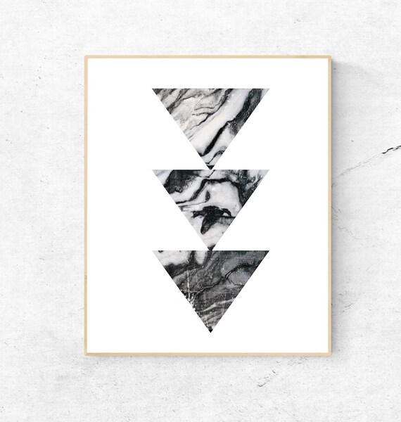 Printable black and white Triangles print,Abstract wall print,Scandinave triangles poster,Nordic poster,marble wall poster,Triangle wall art