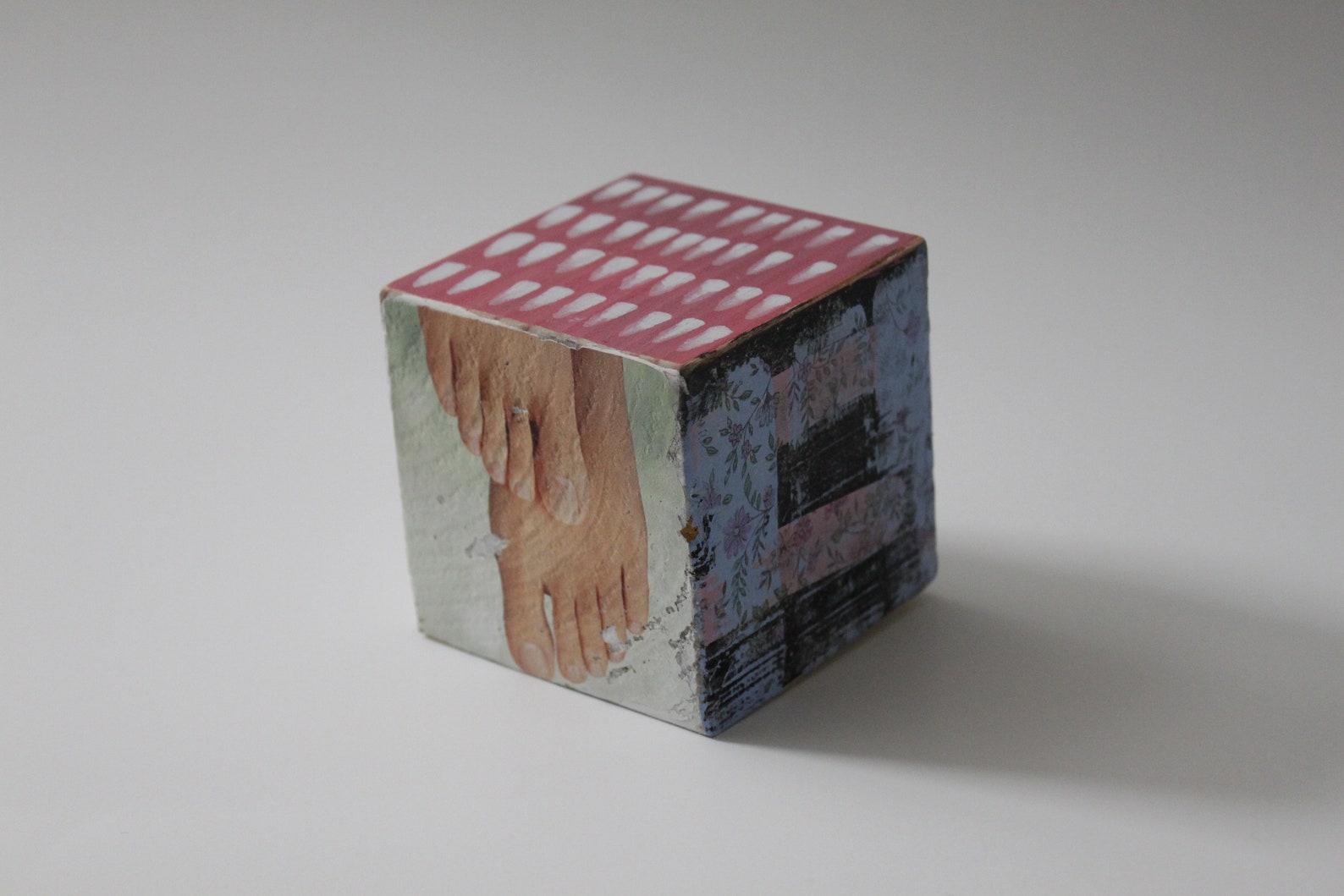 Cube Sculpture Object Sculpture Printed Wood Box Contemporary Etsy