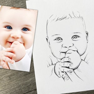 dibujo a lápiz de niña pequeña