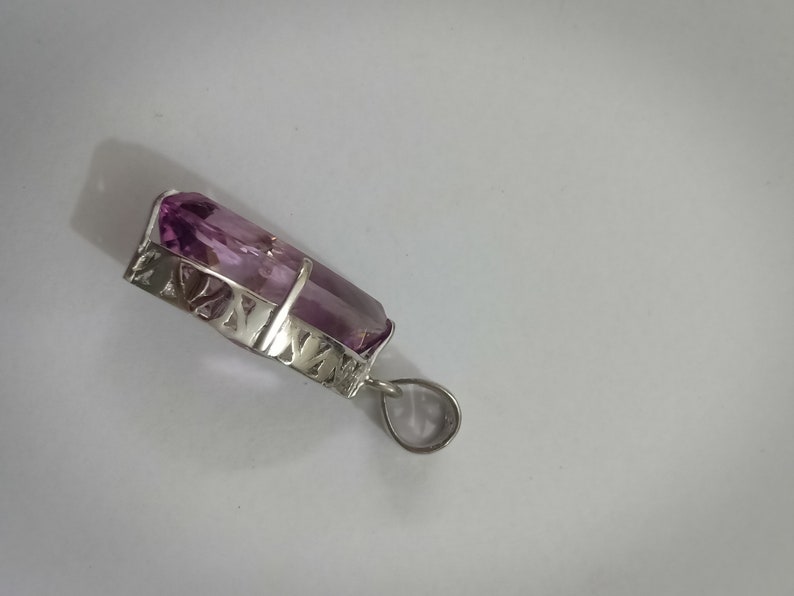925 Sterling Silver Pendant Christmas Gift Pendant Natural Amethyst Gemstone Pendant Handcraft Pendant Antique Finish Pendant