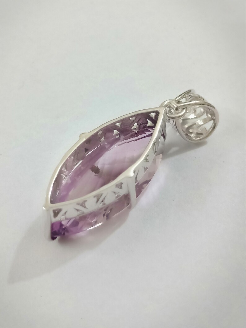 925 Sterling Silver Pendant Christmas Gift Pendant Natural Amethyst Gemstone Pendant Handcraft Pendant Antique Finish Pendant