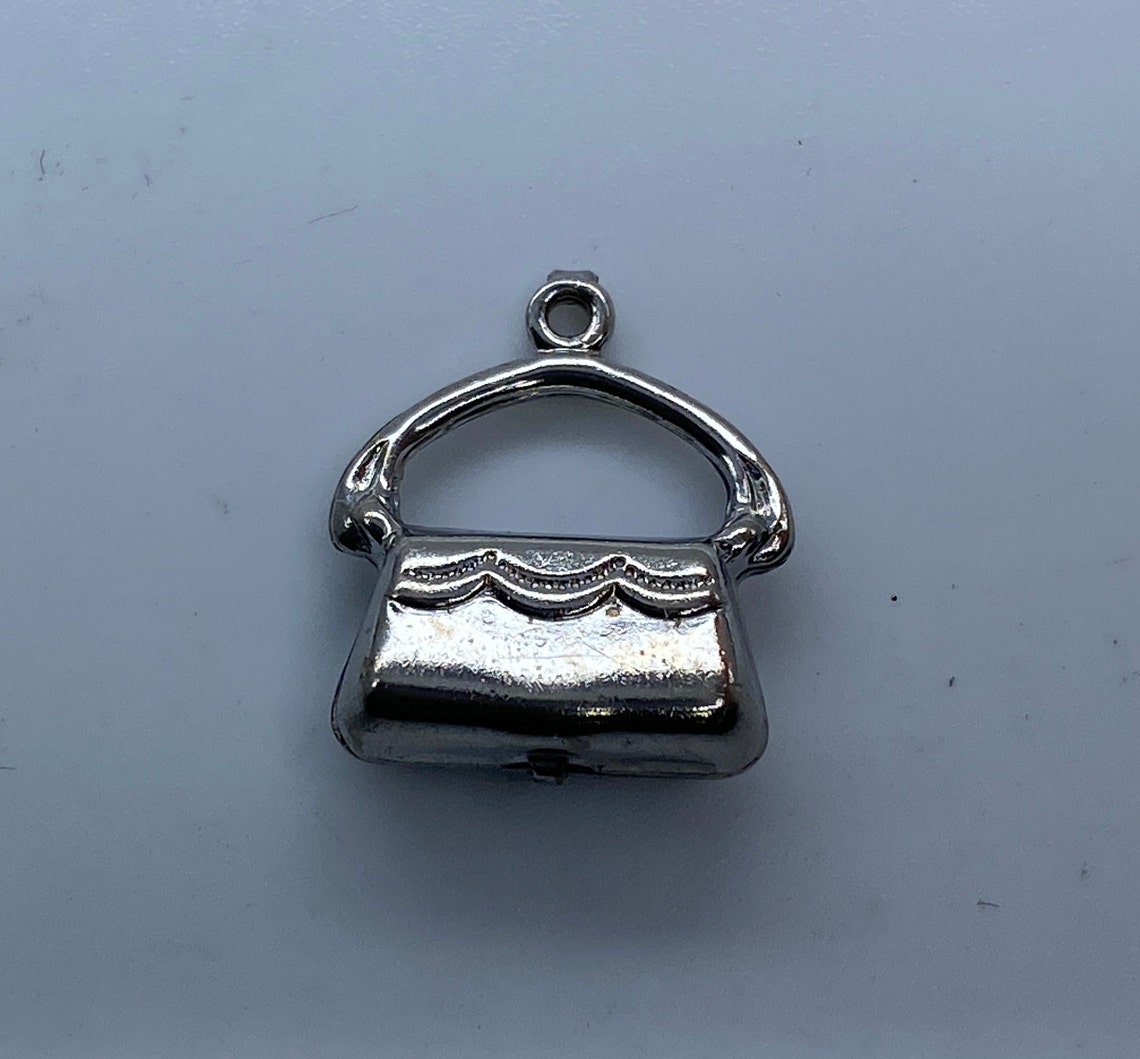 Sterling Silver Handbag Purse Charm Etsy
