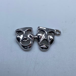 Silver Comedy Tragedy Drama Masks Charm