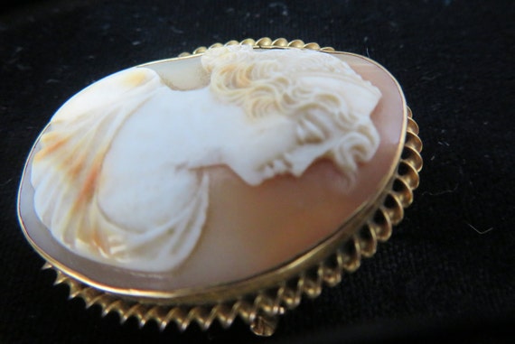 Cameo Brooch set in 10 kt gold - image 4