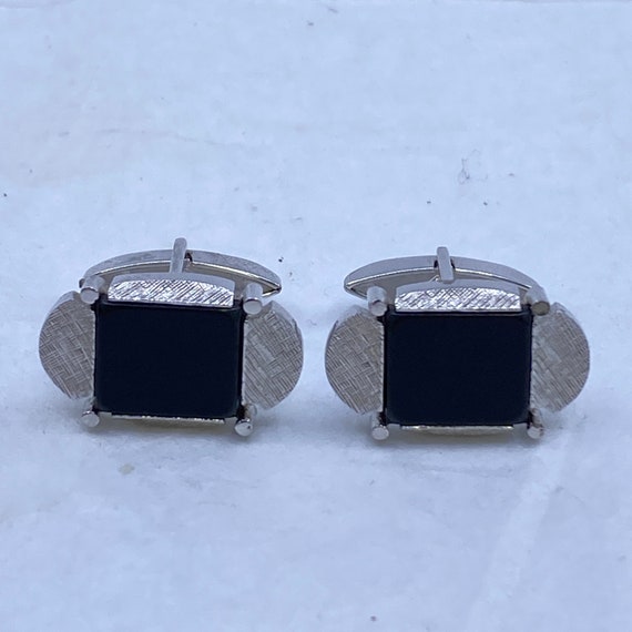 Black Square Vintage Cufflinks - image 1