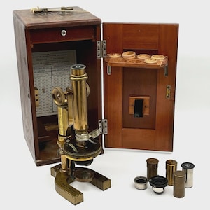 Antique Microscope in Box - Etsy