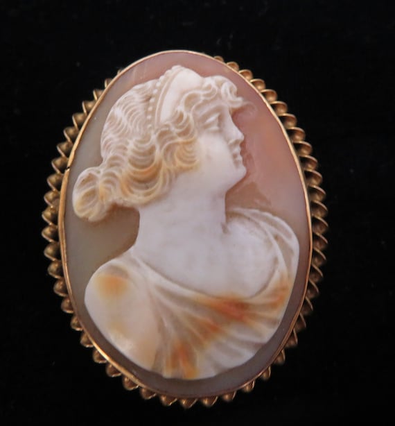 Cameo Brooch set in 10 kt gold - image 1