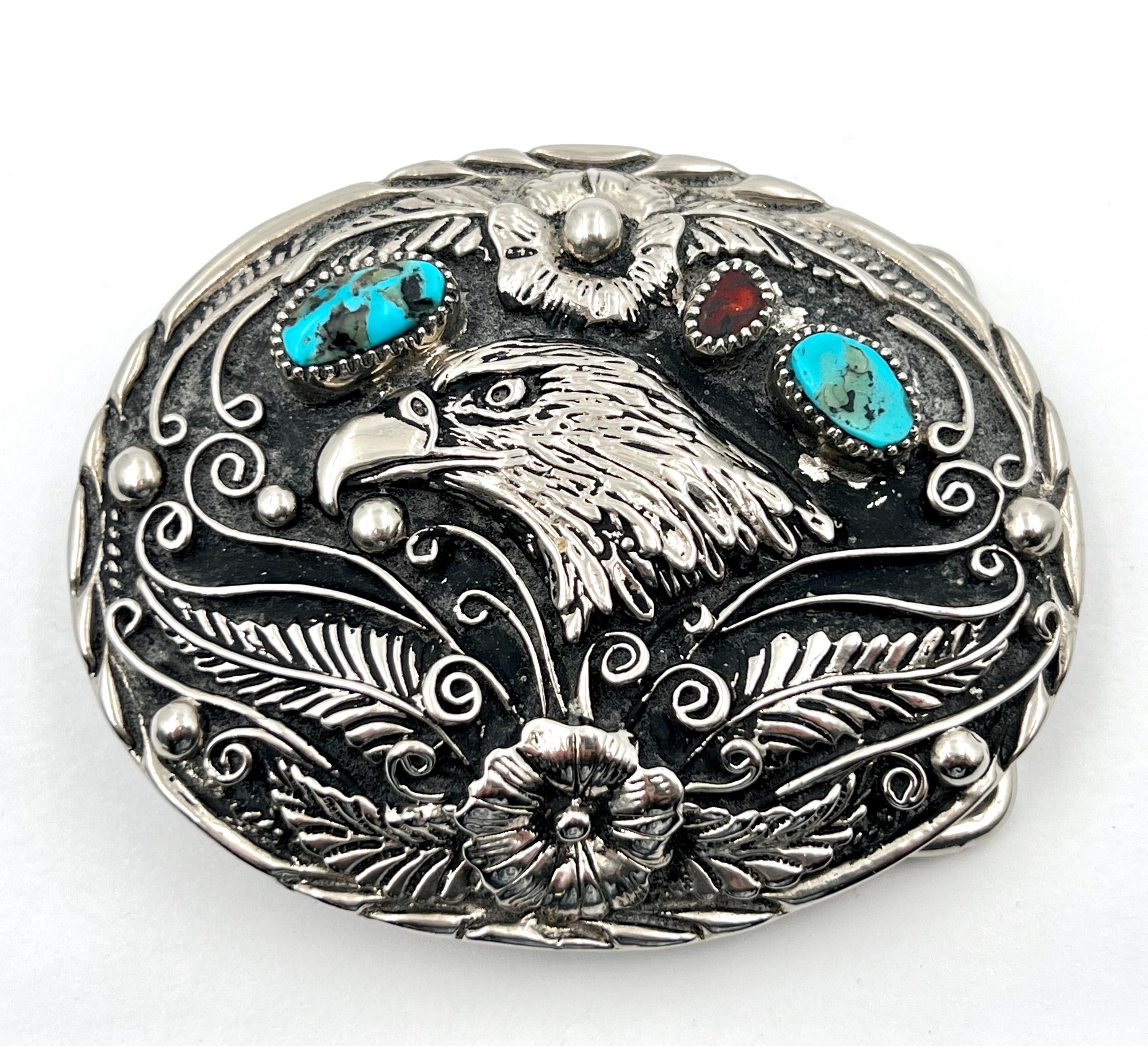 Turquoise Eagle Belt Buckle - Etsy