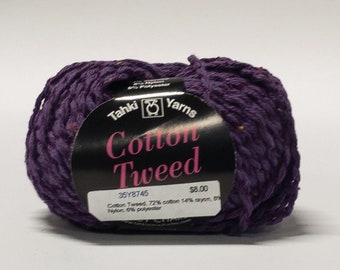 purple cotton tweed yarn | Tahki Stacy Charles cotton tweed | discontinued yarn | knitting crochet supply