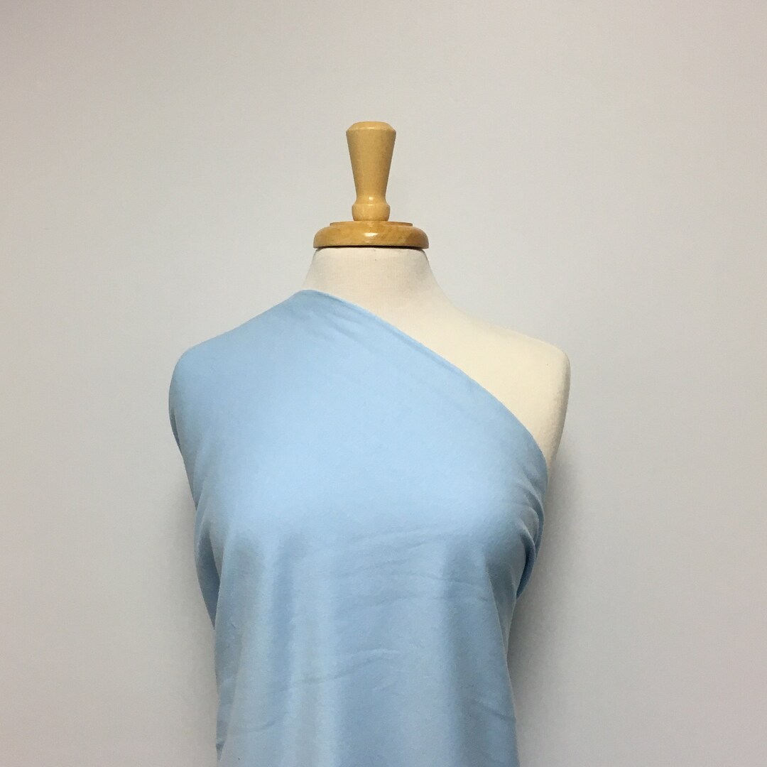 Blue Cotton Interlock Knit Fabric by the Yard Etsy