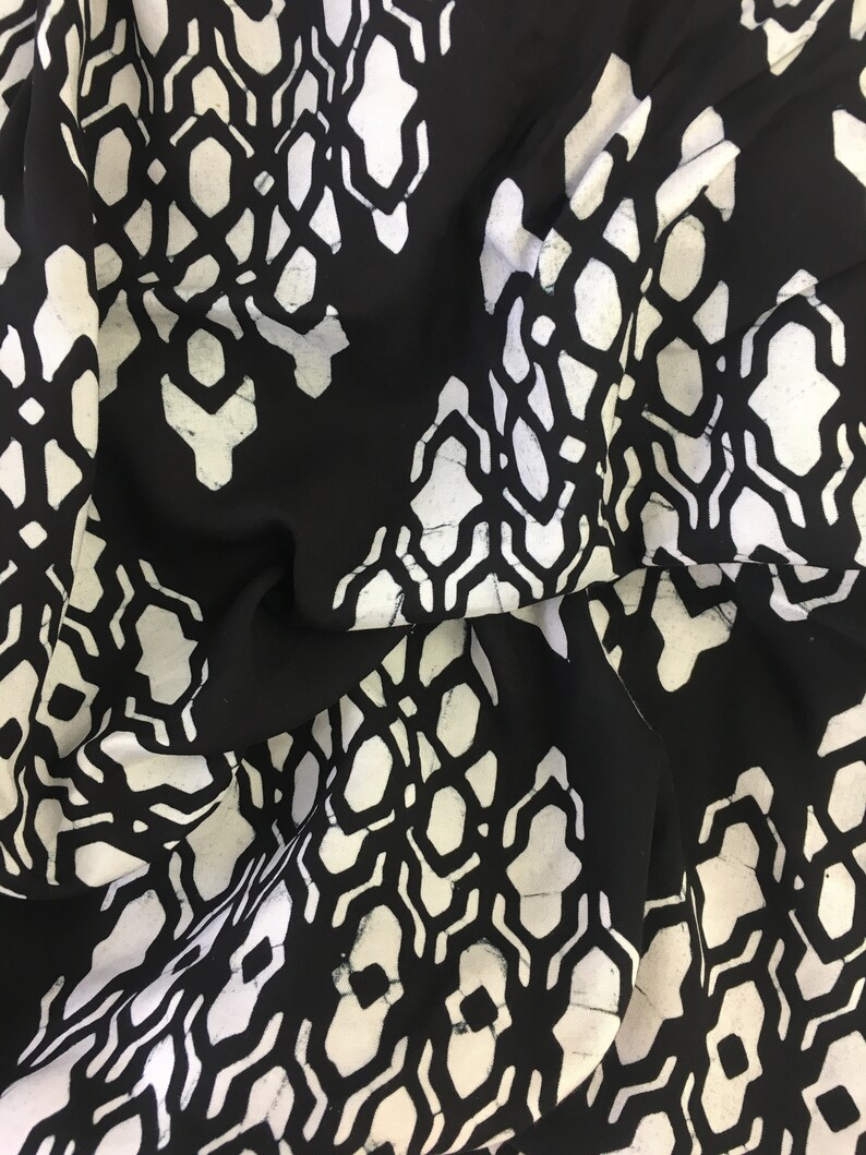 Rayon Batik Fabric by the Yard White Diamond Pattern on - Etsy