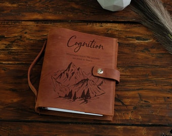 Personalized Leather Prayer Journal, Ring Binder Notebook, Custom Pastor Gift, Catholic Gifts, Gratitude Journal