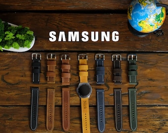 Samsung Watch Strap, Custom Leather Samsung Galaxy Watch Band  for Him, Personalized Gift for Husband or Boyfriend, Dad Gift