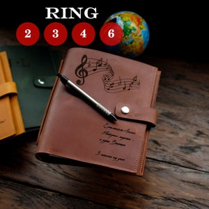Leather d Ring Binder, Refillable Journal A4 A5, Customized Ringbound Notebook Filofax, Personalized Gift for Coworker, Loose Leaf Planner