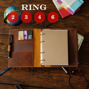 Leather Binder A5 A4, Personalized d Ring Notebook Engraved, Ring Binder, Refillable Journal, Discbound Planner for Teacher, Corporate Gift