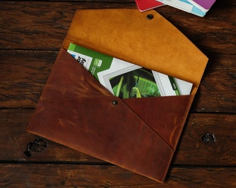 Leather folder A4 Leather document holder Genuine leather portfolio a4 Leather envelope paper holder Leather portfolio