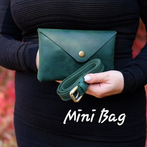 Clip On Waist Bag Women, Small Belt Purse, Mini Hip Pouch, Leather Slim Phone Belt Bag, Fanny Pack, Waist Purse for Her, Clutch Purse