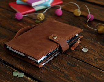 Funda de cuero personalizada para cuaderno, portacuaderno recargable, tamaños A5, A4 y B5, con grabado.