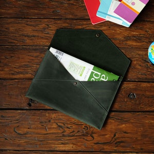 Leather Document Envelope A4, Personalized Leather File Folder, Document Holder, Teacher Portfolio, Leather File Carrier, Coworker Gift