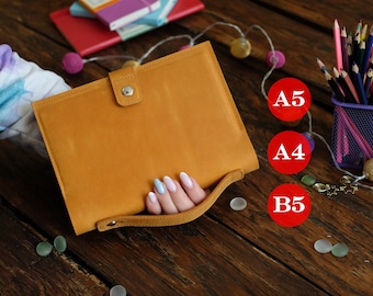 Handgemaakte leren dagboekomslag, hervulbaar A5 A4 B5, planner organizer