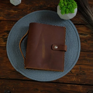 Leather A4 A5 Binder, Refillable Ring Planner Personalized, Leather Journal, Discbound Notebook, Dad Gift, Coworker Gift