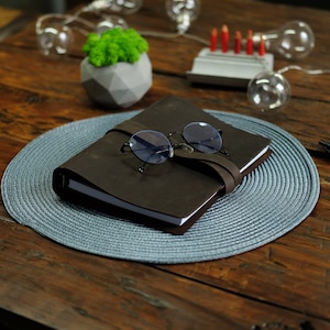 Carpeta de anillas personalizada, cuaderno de cuero con tapa, agenda personalizada recargable, cuaderno de hojas sueltas A4 A6 A5