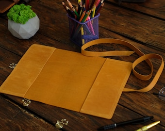 Distressed Leather A5 Planner Cover, Personalized Leather Journal Cover