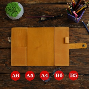 Personalized Journal Cover, Leather Notebook Cover A4 A5 A6 B5 B6, Leuchtturm1917 Cover, Moleskine Large, Hobonichi Weeks Cover Pocket
