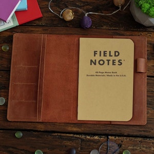 Personalized Leather Field Notes Cover, Pocket Journal, Refillable