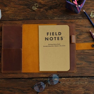 Couverture personnalisée pour carnet de notes avec porte-stylo, pochette pour carnet de notes A6, petite couverture de livre en cuir, couverture de journal de poche, cadeau papa