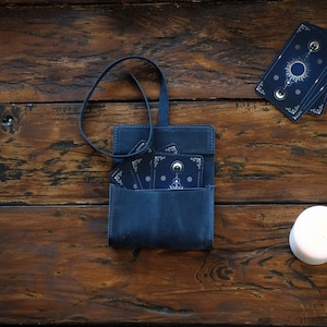 Leather Tarot Card Holder, Personalized Tarot Card Case, Custom Tarot Deck Pouch, Tarot Bag Mini for Storage