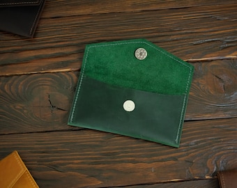 Engraved Leather Cash Envelope, Budget Wallet, Cash Stuffing Sleeve
