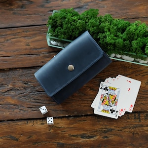 Double Deck Card Case, Playing Card Wallet, Leather Playing Card Case Pouch Holder, Poker Card Travel Protector, Grandpa Christmas Gift