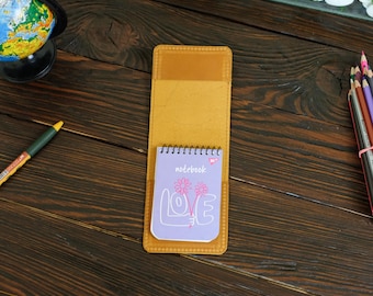 Copertina apribile in pelle realizzata a mano per blocco note Rite in the Rain, Rocketbook Mini, formato A7