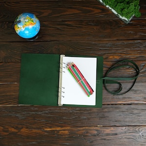 Leather Refillable Journal, Personalized Ring Binder A5 A4 A6, Discbound Custom Notebook, Loose Leaf Planner, Coworker Gift