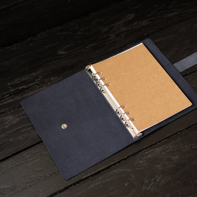 Refillable Notebook A5 Custom Binder Ring Guest Book Leather Etsy