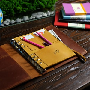 Insertion en cuir personnalisée pour classeur A5, accessoires d'agenda, Insert d'agenda personnalisé A5, recharge de classeur, intercalaire pour carnet de notes, page de garde en cuir