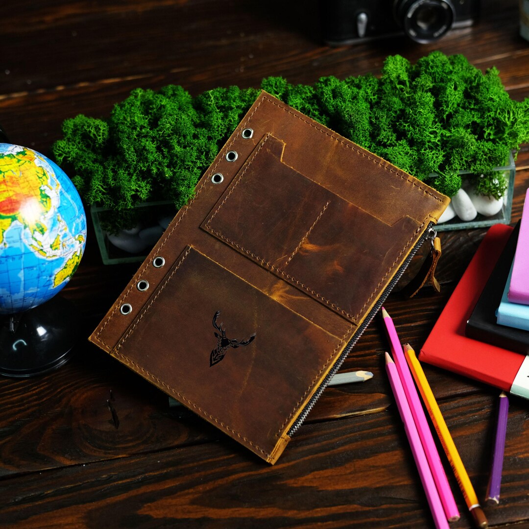 Planner Insert A5, Personalized Leather Flyleaf, Custom Planner