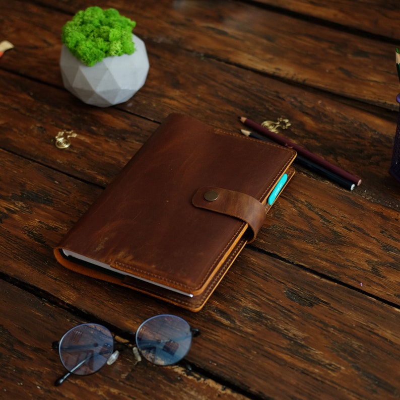 Leather Notebook Cover A5 A6 A4 Hobonichi Personalized Etsy