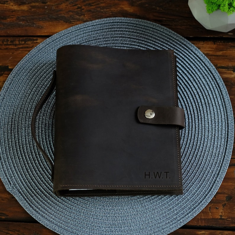 Personalized Leather Binder A5 A4, Custom d Ring Binder, Leather Notebook, Discbound Planner, Refillable Journal Gift for Boss, Dad Gift